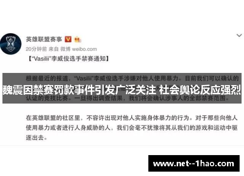 魏震因禁赛罚款事件引发广泛关注 社会舆论反应强烈